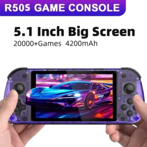 5.1 Inch R50S Retro Handheld Game Console 854*480 Large Screen Linux System Portable Pocket Video Game Player Boy Gifts - Fagaare1.1