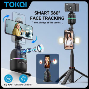 TOKQI-P03 Auto Face Tracking Gimbal AI Smart 360° Rotation Desktop Phone Holder for Smartphone & Action Camera Vlog Stabilizer - Fagaare 1.1