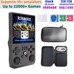 R36 Max Console 4inch IPS Screen Handheld Game Players Open Source Console Retro Pocket Video Player 64G/128G Up to 22000+ Games - Fagaare1.1