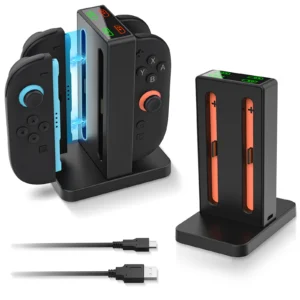 4 in 1 Controller Charger Compatible with Switch 2 Charging Dock for Joy-Pads with Sound Alerts and Charging Indicator USB Cable - Fagaare1.1