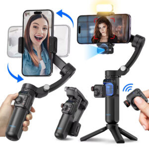 Handheld 3-Axis Gimbal Stabilizer for iPhone & Android, Anti-Shake Phone Holder with Tripod, for Vlogging & Video Recording - Fagaare 1.1