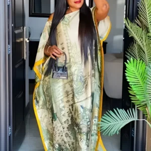 2025 Summer New Casual Elegant Flore Print Long Skirt with Scarf Malaysia loose fitting robes Cool Muslim Abaya Autumn Dress - Fagaare1.1