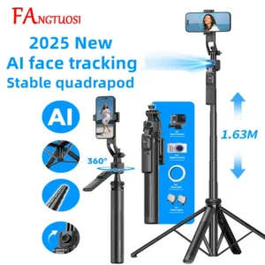 FANGTUOSI 360 Rotation Gimbal Stabilizer ,Selfie Stick Tripod for Smartphone Camera With Bluetooth shutter Stabilizer for Live - Fagaare 1.1